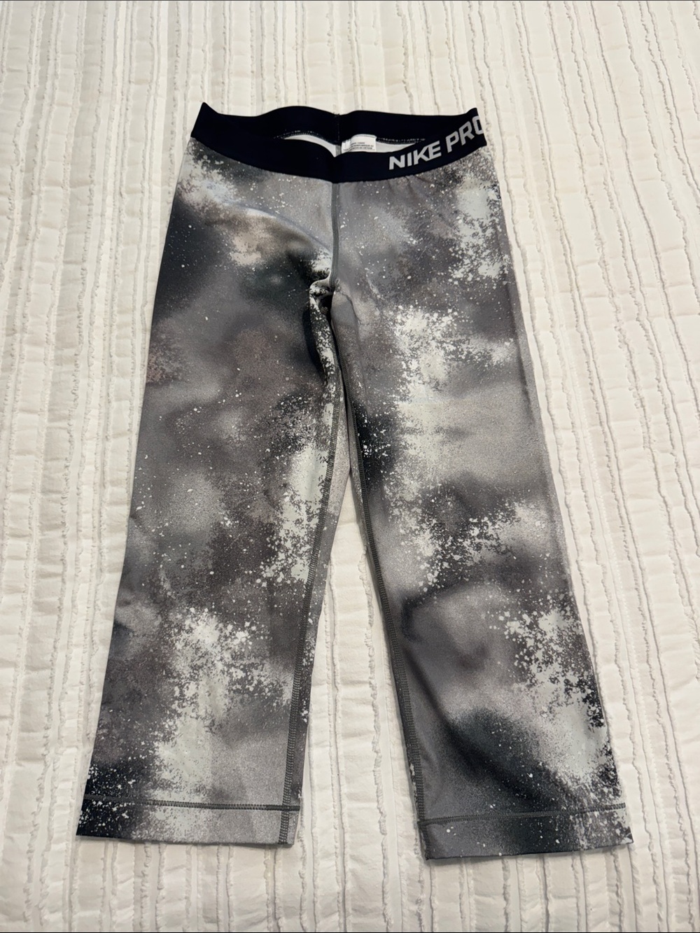 Nike Pro Black and Gray Galaxy Capri Leggings